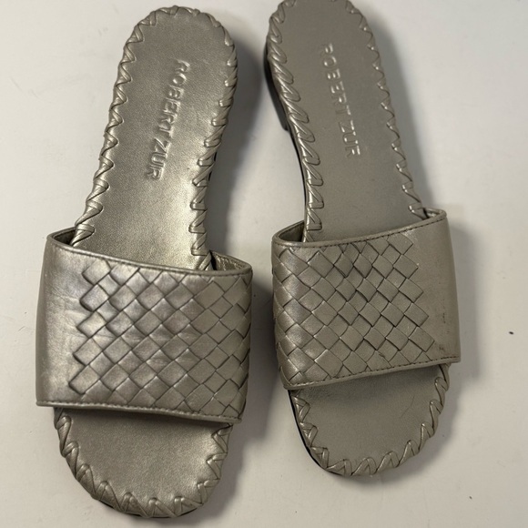 Robert Zur Metallic Slide Sandals - Picture 7 of 7